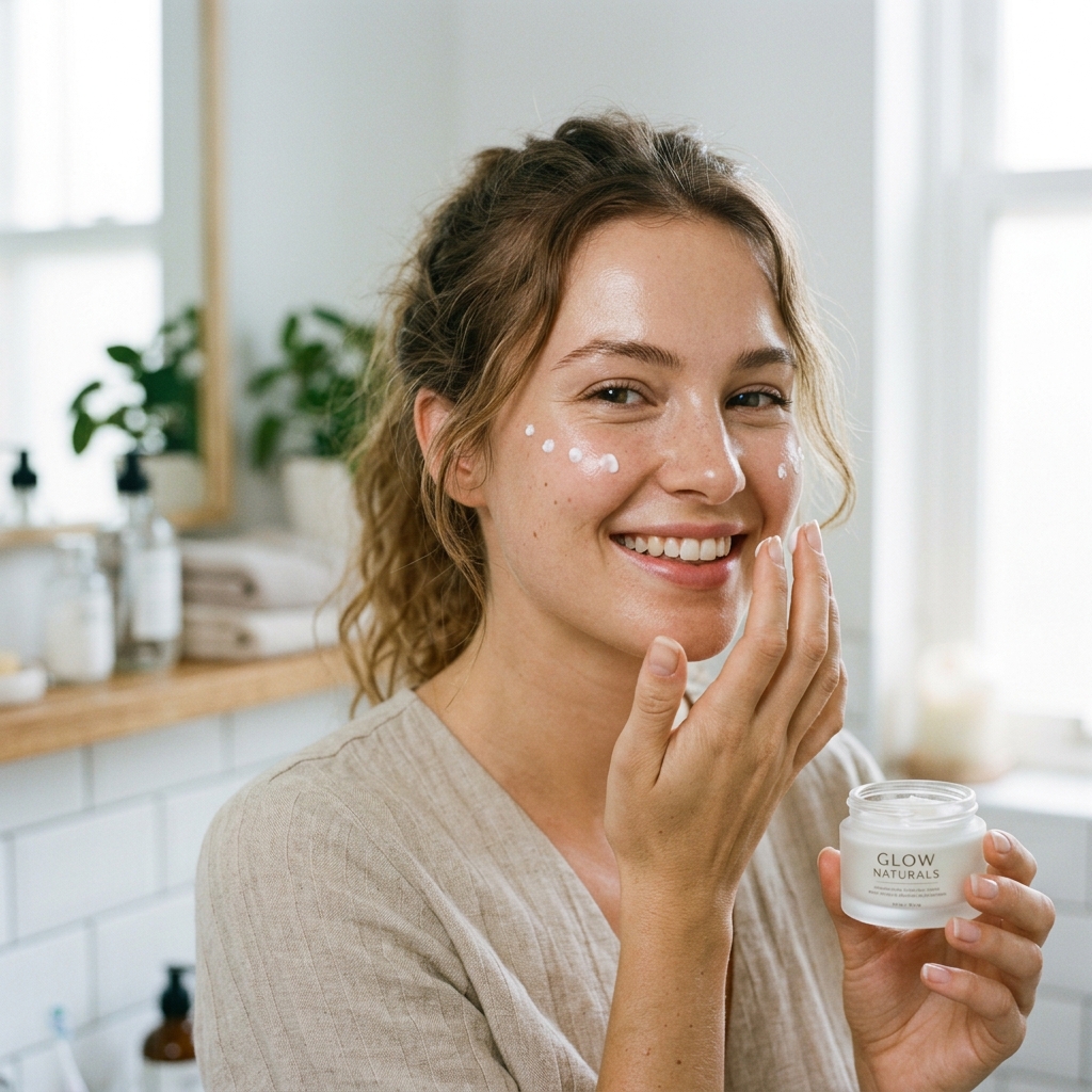 applying skin cream